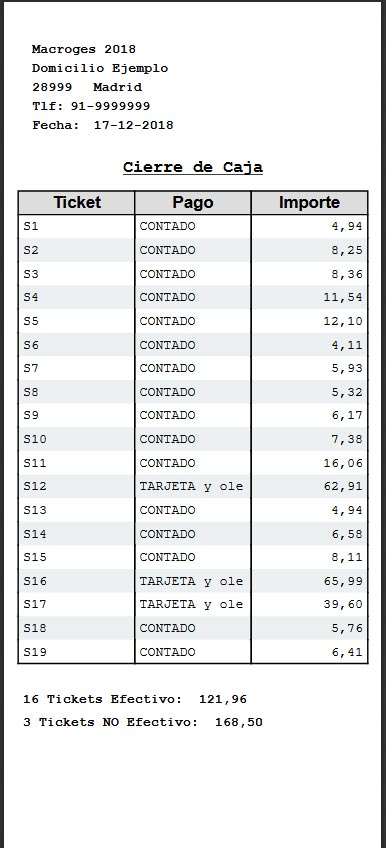 Cierre de caja